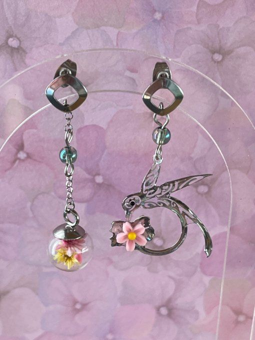 Boucles d'oreilles colibri