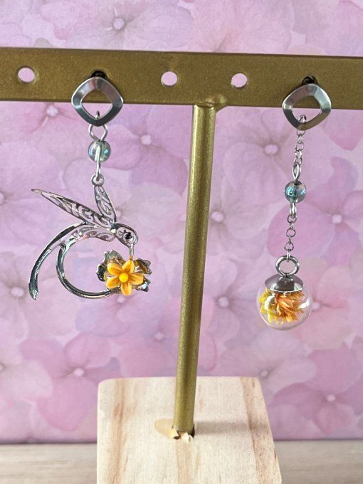 Boucles d'oreilles colibri