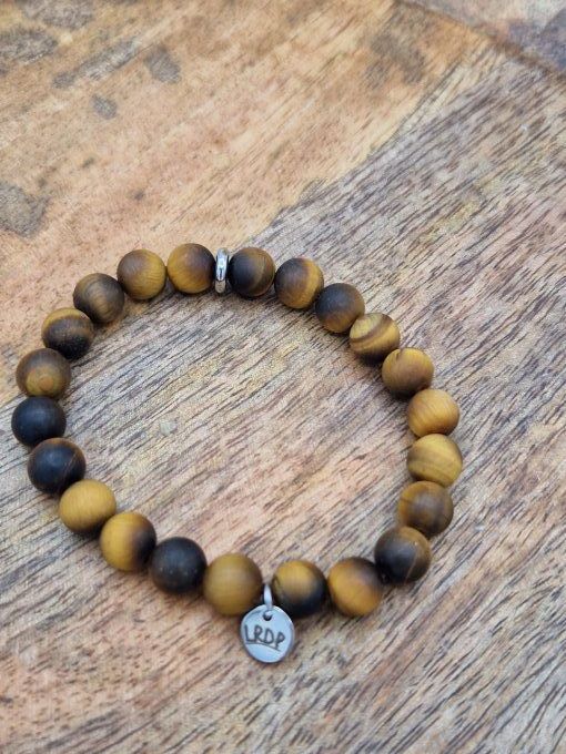 bracelet en oeil de tigre mat