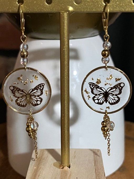 Boucles d'oreilles papillon 