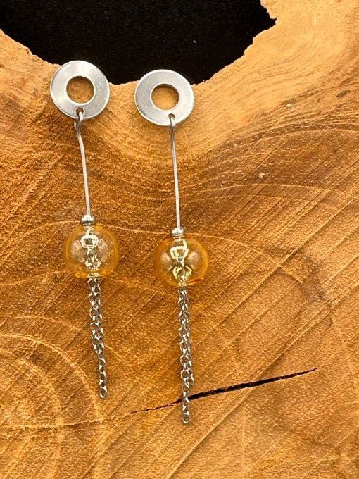 Boucles d'oreilles bulles de verre