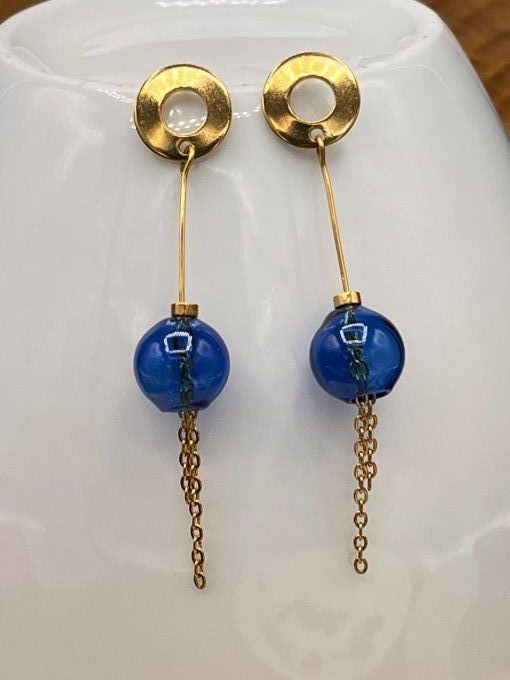 Boucles d'oreilles bulles de verre 