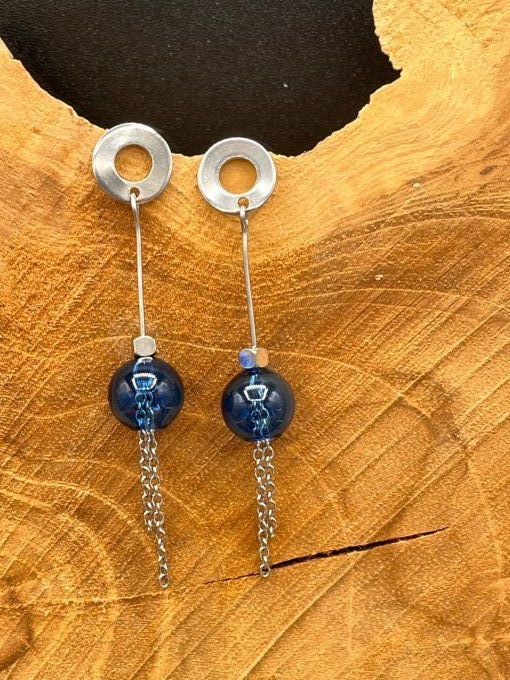 Boucles d'oreilles bulles de verre 