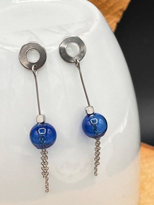 Boucles d'oreilles bulles de verre 