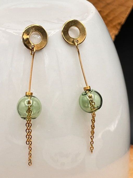 Boucles d'oreilles bulles de verre 