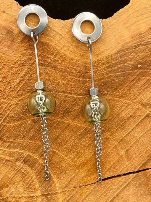 Boucles d'oreilles bulles de verre 