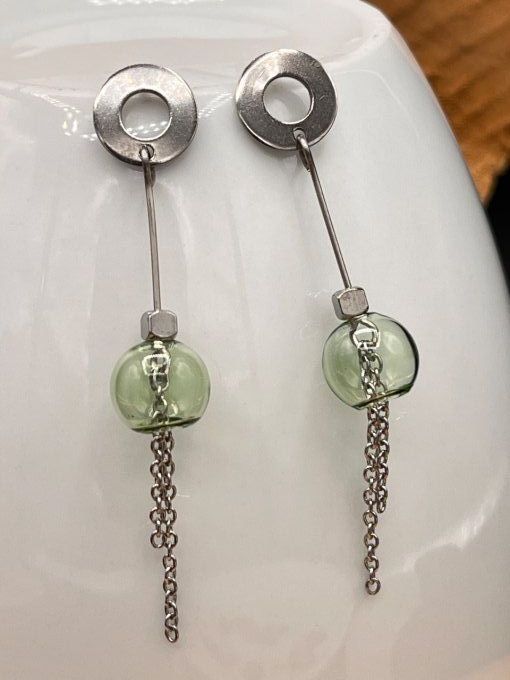 Boucles d'oreilles bulles de verre 