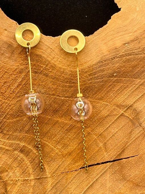 Boucles d'oreilles bulles de verre 