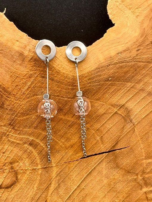 Boucles d'oreilles bulles de verre 