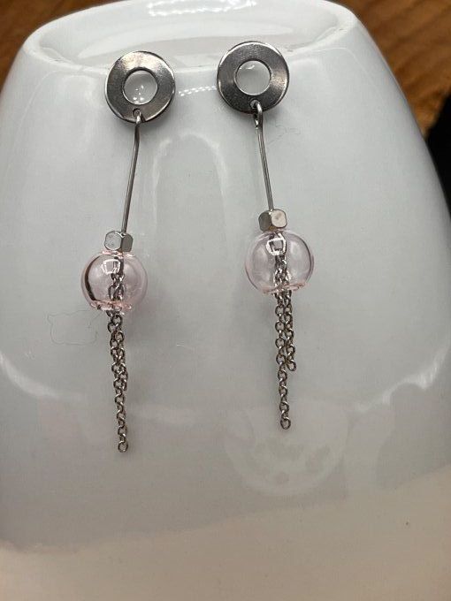 Boucles d'oreilles bulles de verre 